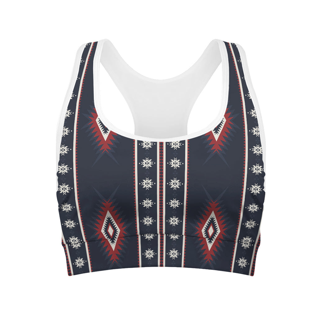 Native Tribal Navajo Pattern Print Women's Sports Bra