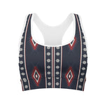 Native Tribal Navajo Pattern Print Women's Sports Bra