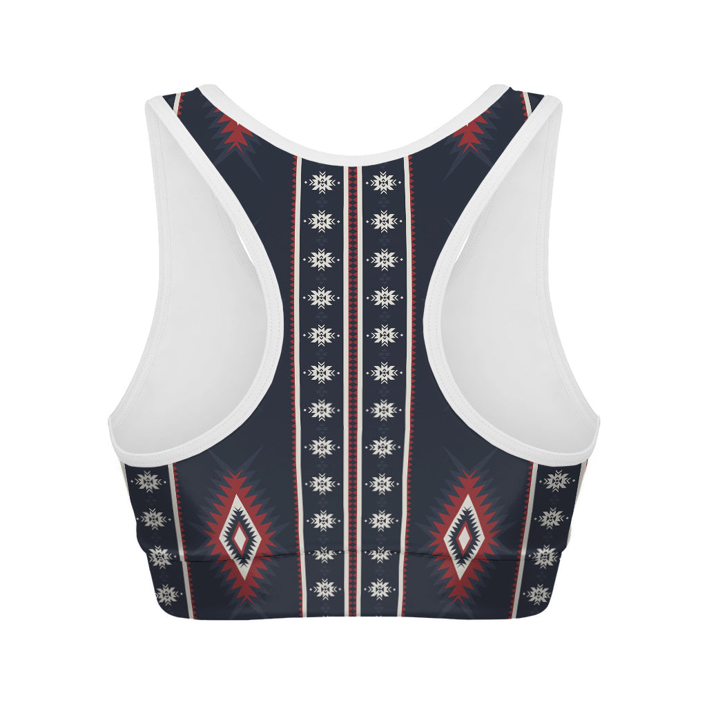 Native Tribal Navajo Pattern Print Women's Sports Bra