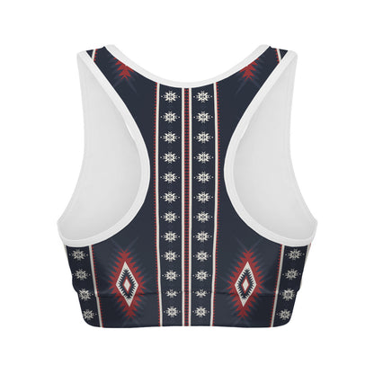 Native Tribal Navajo Pattern Print Women's Sports Bra