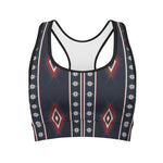 Native Tribal Navajo Pattern Print Women's Sports Bra