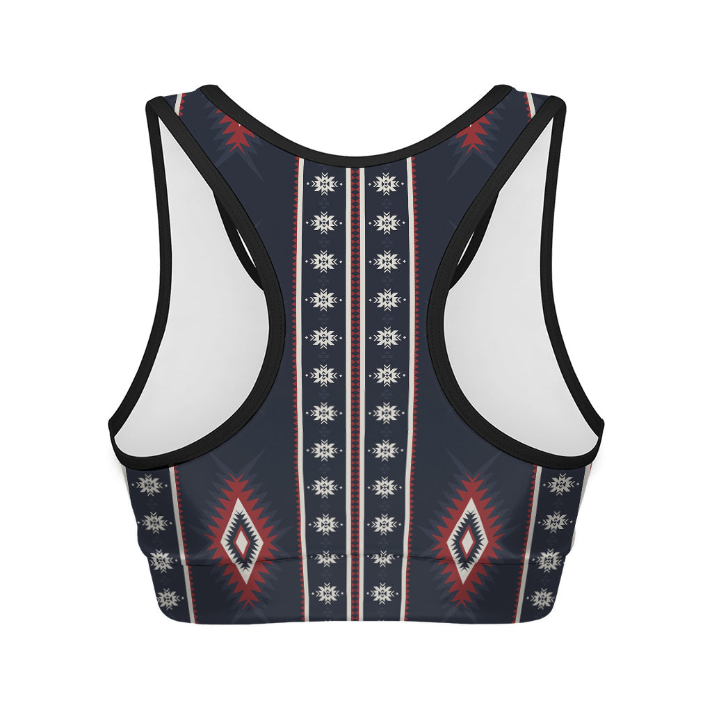 Native Tribal Navajo Pattern Print Women's Sports Bra