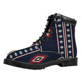 Native Tribal Navajo Pattern Print Padded Collar Lace Up Boots