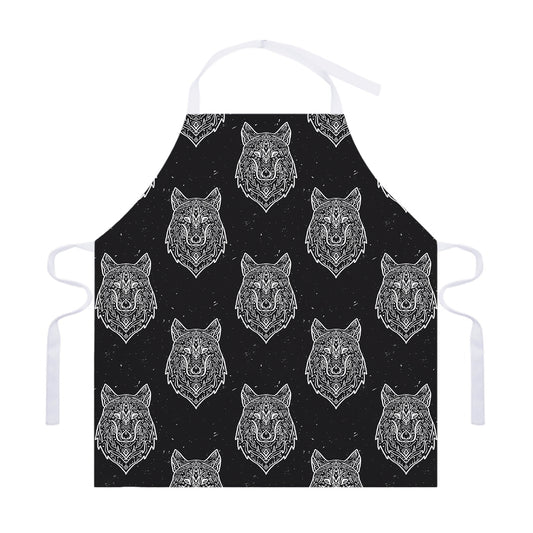 Native Tribal Wolf Pattern Print Adjustable Apron