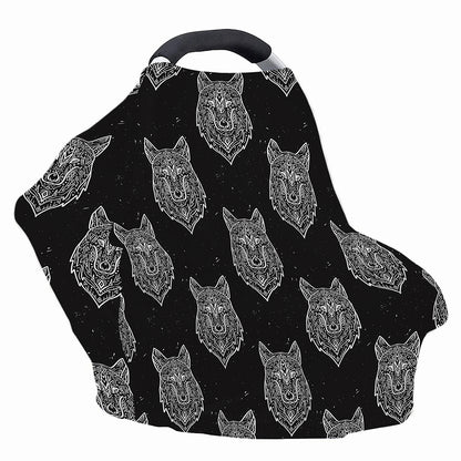 Native Tribal Wolf Pattern Print Baby Seat Cover
