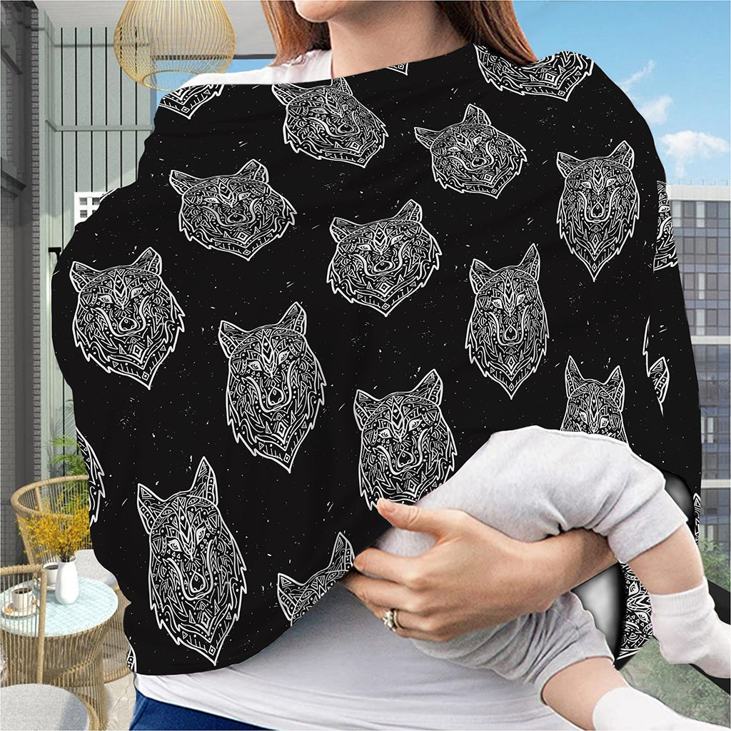 Native Tribal Wolf Pattern Print Baby Seat Cover