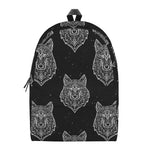 Native Tribal Wolf Pattern Print Backpack