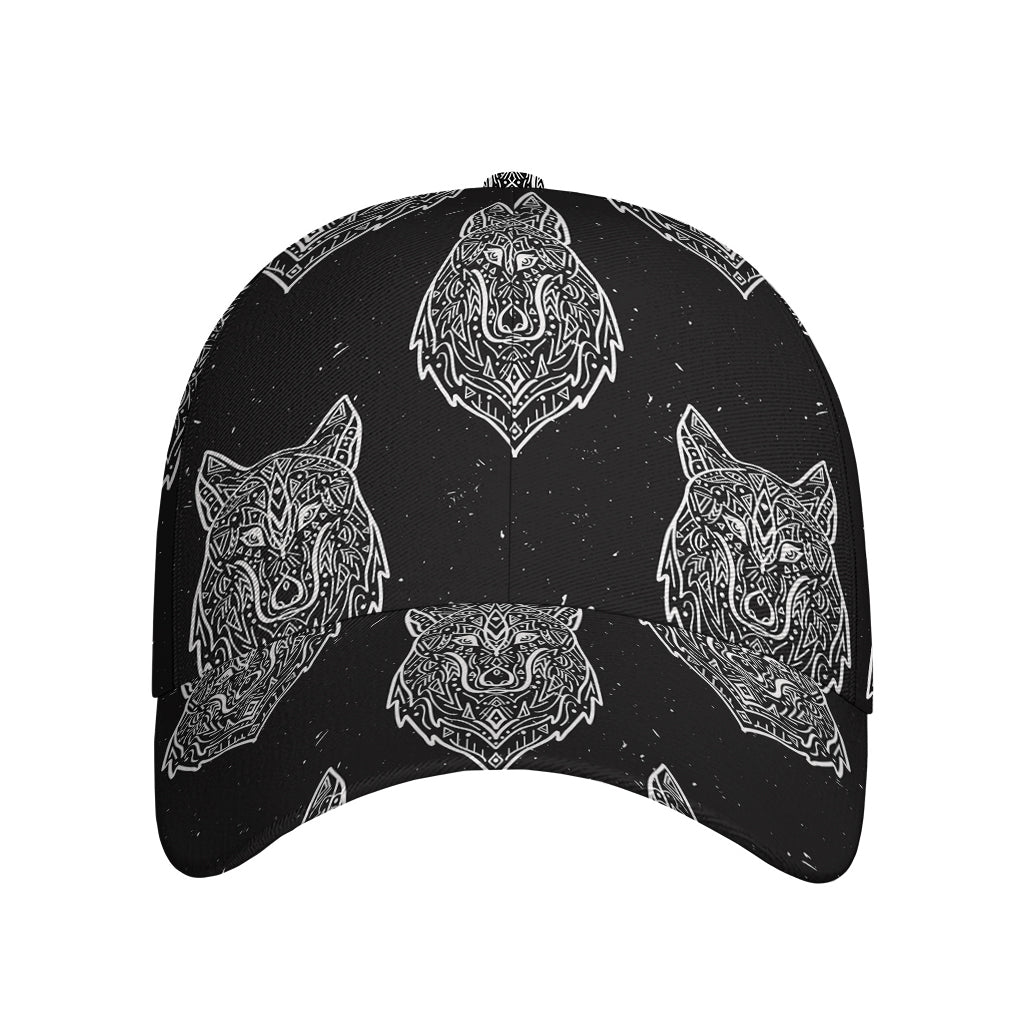 Native Tribal Wolf Pattern Print Baseball Cap