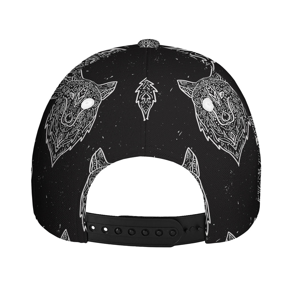 Native Tribal Wolf Pattern Print Baseball Cap