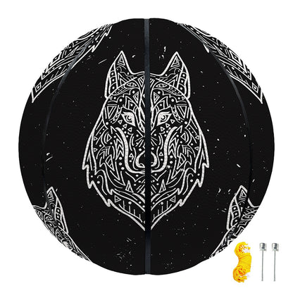 Native Tribal Wolf Pattern Print Basketball