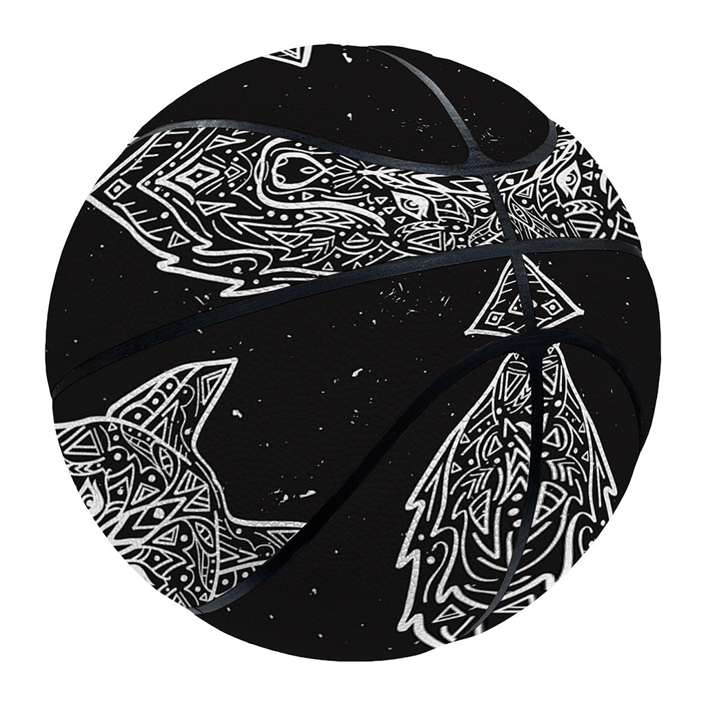 Native Tribal Wolf Pattern Print Basketball
