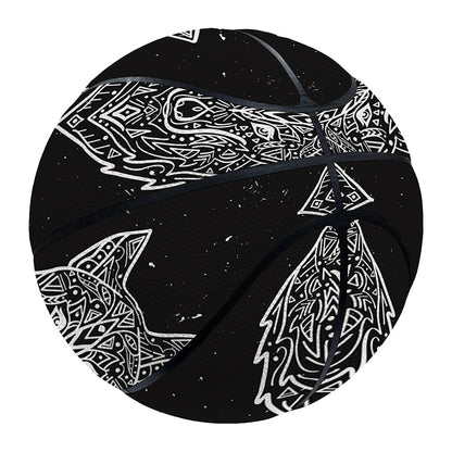 Native Tribal Wolf Pattern Print Basketball