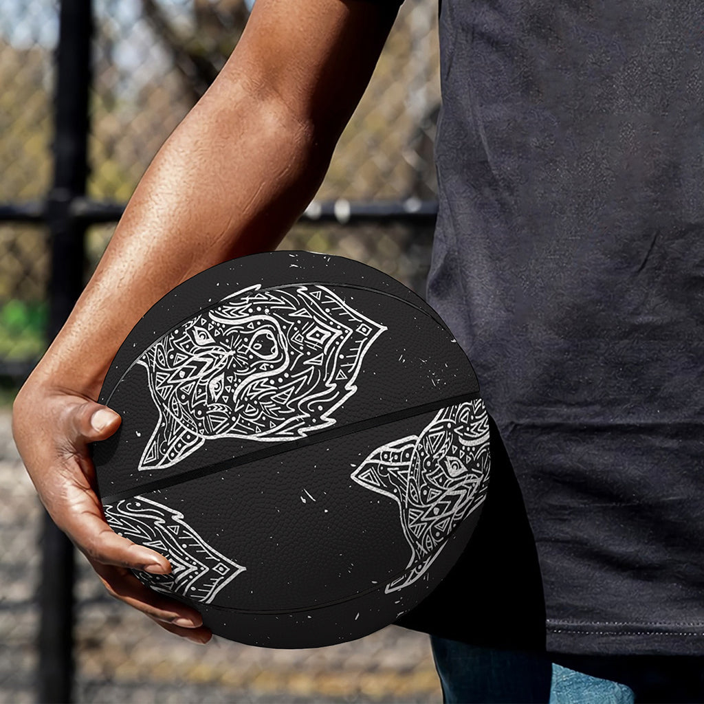Native Tribal Wolf Pattern Print Basketball