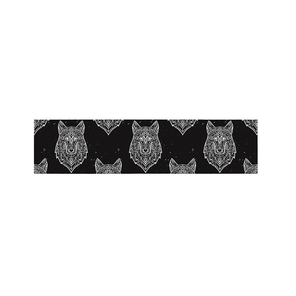 Native Tribal Wolf Pattern Print Bed Runner