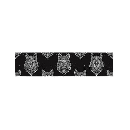 Native Tribal Wolf Pattern Print Bed Runner