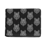 Native Tribal Wolf Pattern Print Bifold Wallet