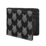 Native Tribal Wolf Pattern Print Bifold Wallet