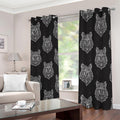 Native Tribal Wolf Pattern Print Dimout Grommet Curtains