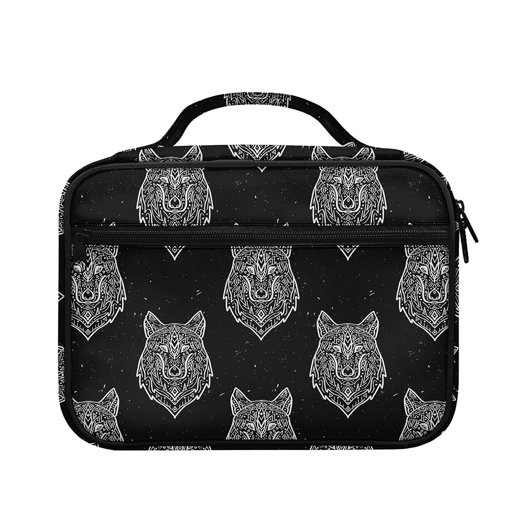 Native Tribal Wolf Pattern Print Briefcase Bible Bag