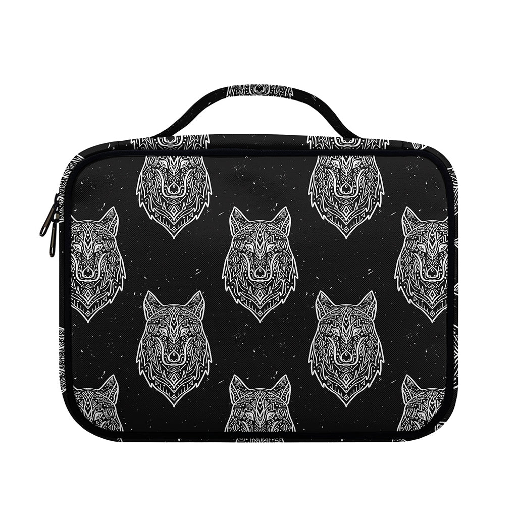 Native Tribal Wolf Pattern Print Briefcase Bible Bag