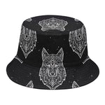 Native Tribal Wolf Pattern Print Bucket Hat