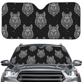 Native Tribal Wolf Pattern Print Car Windshield Sun Shade