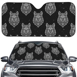 Native Tribal Wolf Pattern Print Car Windshield Sun Shade