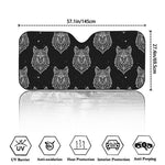 Native Tribal Wolf Pattern Print Car Windshield Sun Shade