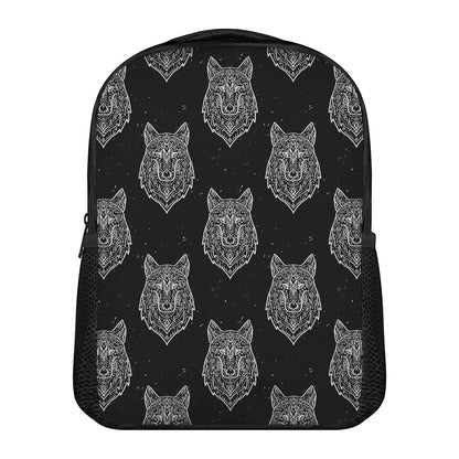 Native Tribal Wolf Pattern Print Casual Backpack