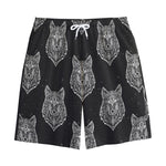 Native Tribal Wolf Pattern Print Cotton Shorts