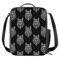 Native Tribal Wolf Pattern Print Crossbody Lunch Bag