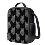 Native Tribal Wolf Pattern Print Crossbody Lunch Bag