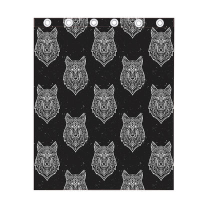 Native Tribal Wolf Pattern Print Curtain