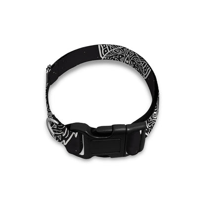 Native Tribal Wolf Pattern Print Dog Collar