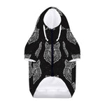 Native Tribal Wolf Pattern Print Dog Zip Up Hoodie