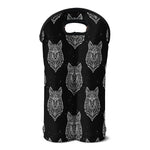 Native Tribal Wolf Pattern Print Double Neoprene Wine Tote