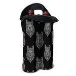 Native Tribal Wolf Pattern Print Double Neoprene Wine Tote