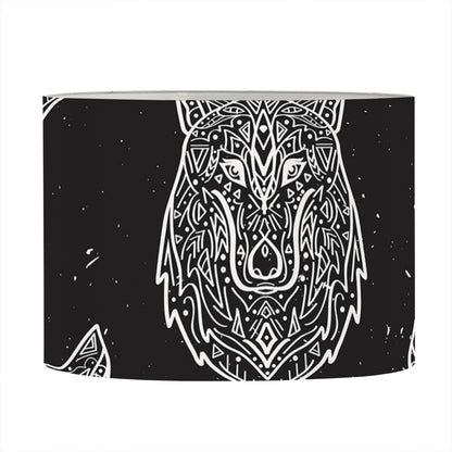 Native Tribal Wolf Pattern Print Drum Lamp Shade