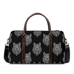 Native Tribal Wolf Pattern Print Duffle Bag