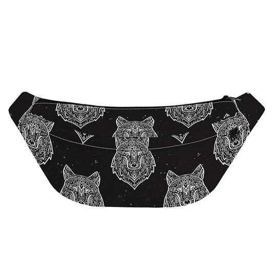 Native Tribal Wolf Pattern Print Fanny Pack