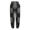 Native Tribal Wolf Pattern Print Fleece Lined Knit Pants