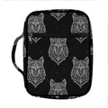 Native Tribal Wolf Pattern Print Front Pocket Bible Bag