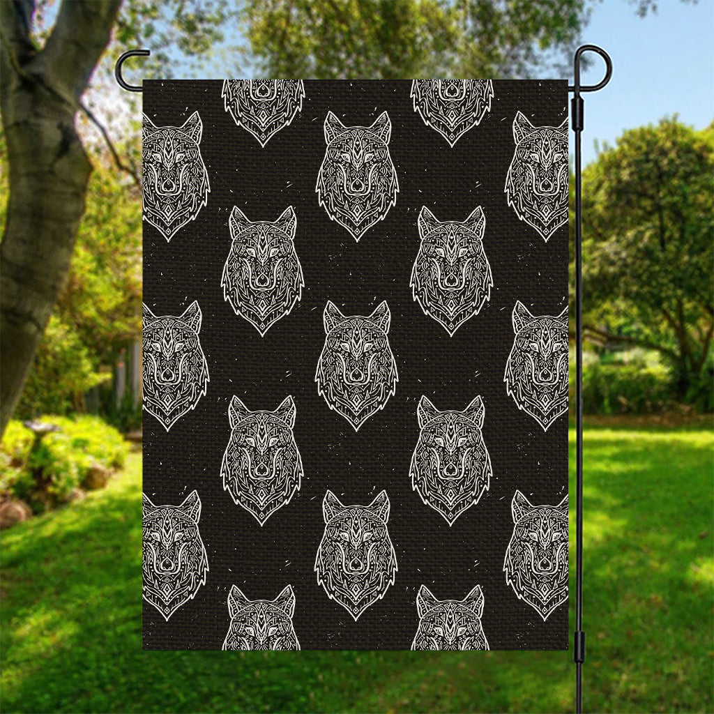 Native Tribal Wolf Pattern Print Garden Flag