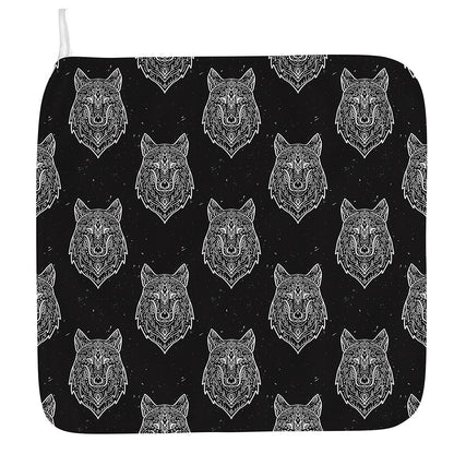 Native Tribal Wolf Pattern Print Hand Towel