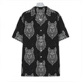 Native Tribal Wolf Pattern Print Hawaiian Shirt