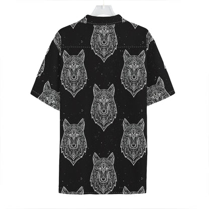 Native Tribal Wolf Pattern Print Hawaiian Shirt