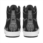 Native Tribal Wolf Pattern Print High Top Leather Sneakers
