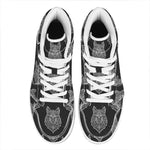 Native Tribal Wolf Pattern Print High Top Leather Sneakers