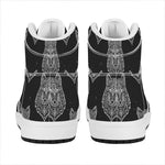 Native Tribal Wolf Pattern Print High Top Leather Sneakers