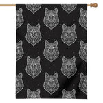 Native Tribal Wolf Pattern Print House Flag